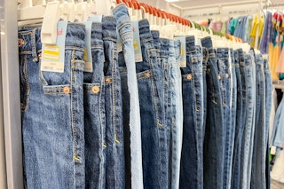 kids' jeans on clearance sitting on a target rack