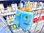 OGX argan oil of morocco shampoo and conditioner in a Walmart cart