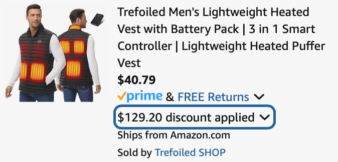 Heated Vest with Battery Pack