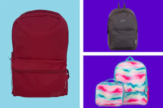 backpacks in a collage