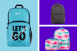 backpacks in a collage 