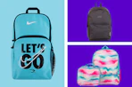 backpacks in a collage