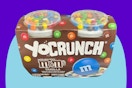 a package of YoCrunch cups M&Ms