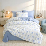 Blue Bow Comforter Set