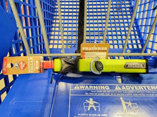yellow dog collar in a cart