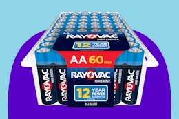 Stock photo of Rayovac AA 60-count pack of batteries