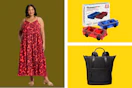 Maxi-dress, magnetic cars, tote bag