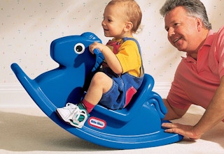 blue Little Tikes rocking horse