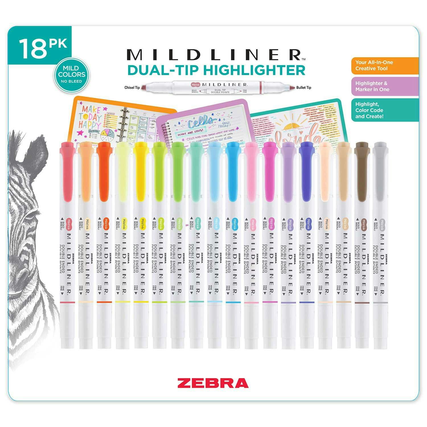 Zebra Mildliner Highlighters 18-Pack