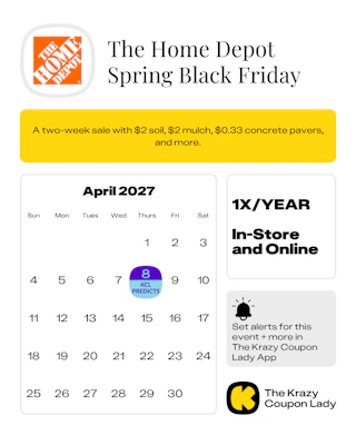 Home Depot Spring Black Friday Sale Dates in April