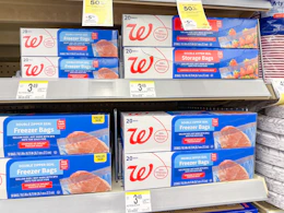walgreens food storage bag packs on shelf