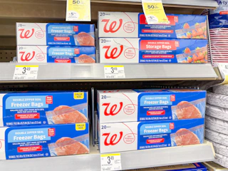 walgreens food storage bag packs on shelf