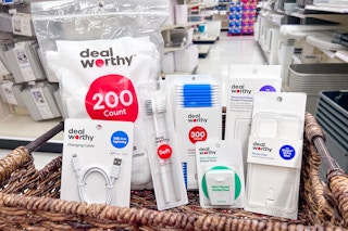 deal worthy items cotton balls q tips toothbrush floss charging cable phone case screen protector cart