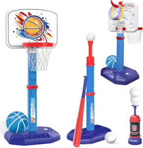Kids' Basketball Hoop and T-Ball Set
