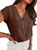 Women's V-Neck Cap Sleeve Shirt