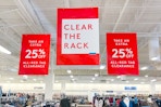 nordstrom rack with signs about the clear the rack event