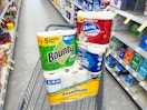 bounty and charmin products in walgreens cart