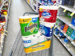 bounty and charmin products in walgreens cart