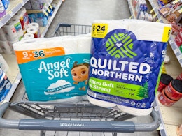 quilted northern and angel soft toilet paper in walgreens cart