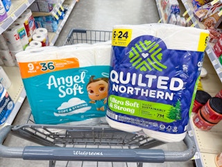 quilted northern and angel soft toilet paper in walgreens cart