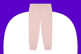 Stock photo of peach Reebok toddler fleece joggers