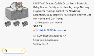 diaper caddy Amazon receipt
