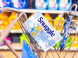 Snuggle Dryer Sheets in Walmart shopping cart