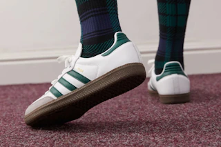Asos Adidas Adult Samba OG Shoes White/Dark Green