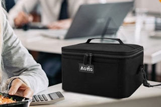 a portable food warmer on a table