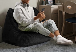 black plush foam chair