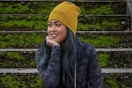 a woman wearing a beanie