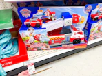 paw patrol deluxe fire truck sitting on a target shelf