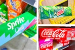dollar general coca-cola, sprite, mountain dew 3-photo collage