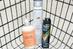 dove, degree, and shea moisture products in shopping cart