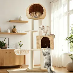 Natural Rattan Cat Tree