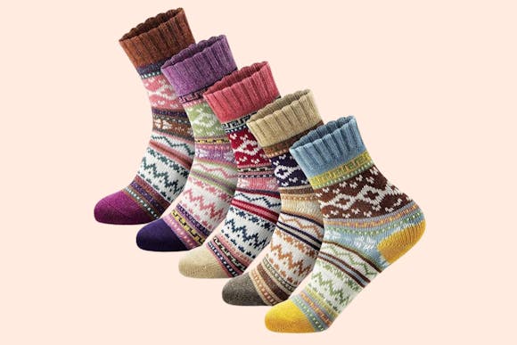 Women's Wool Crew Socks 5-Pack, Now $5.99 on Amazon
