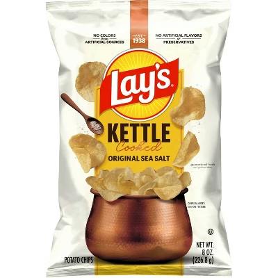 2 Lay's Kettle Cooked Chips Bags