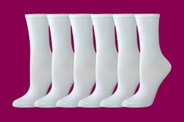 a 6 pair pack of crew socks