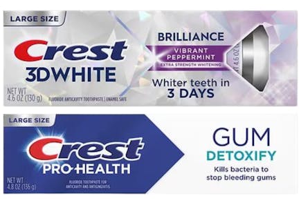 2 Crest Premium Toothpastes