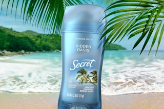 a blue stick of deodorant