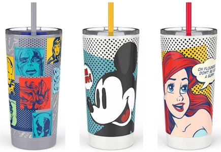3 Disney Straw Tumblers