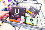 kotex products in a shopping cart