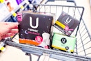 kotex products in a shopping cart