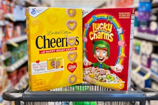 general mills cereals in a shopping cart