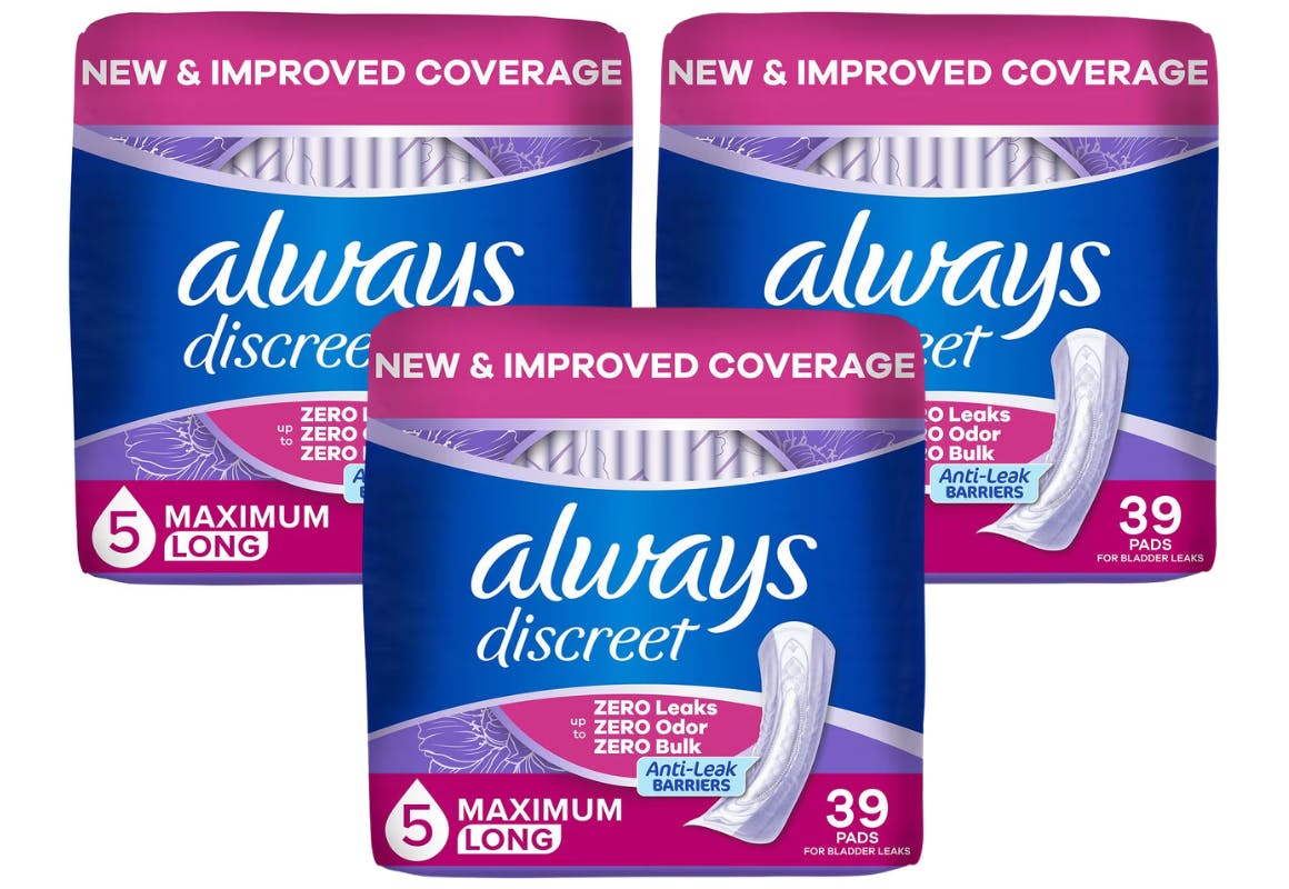 3 Always Discreet Pad Packs