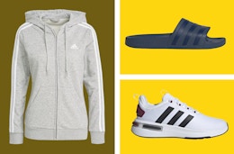 Double Coupon Stack on Adidas at eBay: $15 Jacket and $20 Racer Sneakers card image
