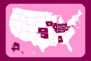 A map of the U.S. with states that have communities that pay you to move there.