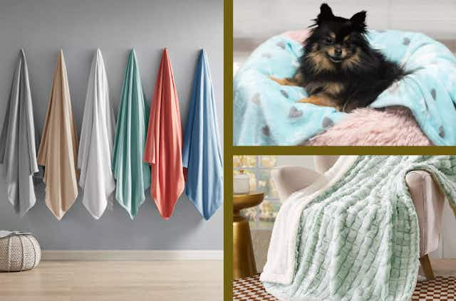 Blankets at Macy's — $7 Pet Throw, $18 Fleece Blanket, and More card image