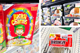 lucky charms, breyers, and brawny side by side publix bogo 10/28/26