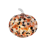 Large Light-Up Glass Pumpkin Decor